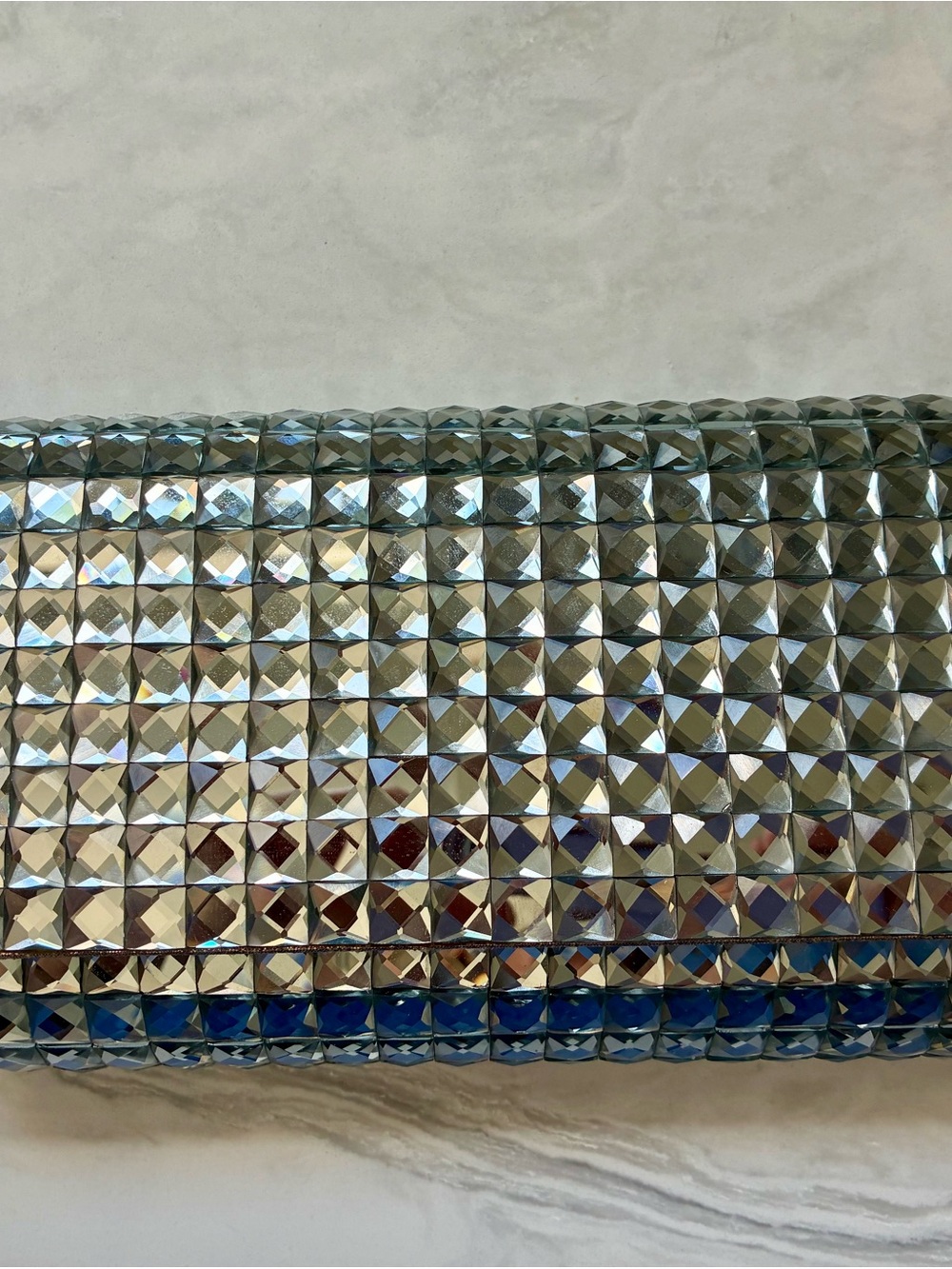 Starlet Silver Crystal Mosaic Evening Clutch